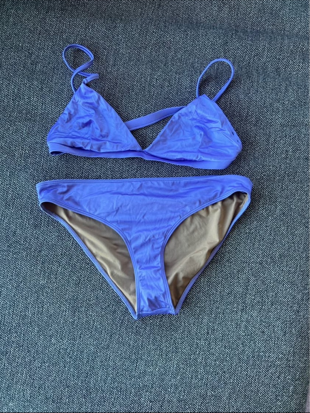 Metallic Purple Triangle Bikini Set